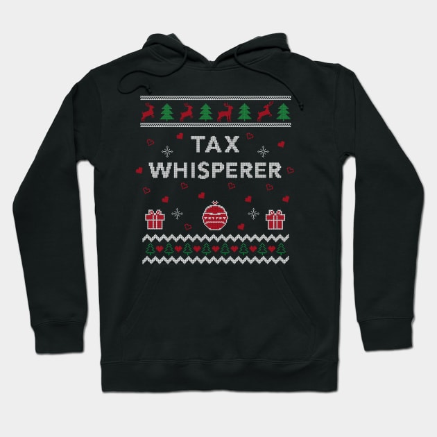 CPA Xmas Tax Whisperer Funny Accountant Gift Ugly Christmas Design Hoodie by Dr_Squirrel